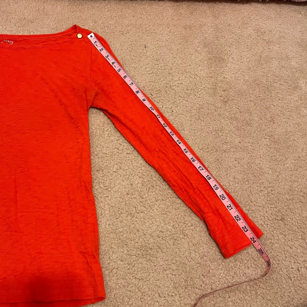 Orange JCrew Boatneck Long sleeve Painters T-shirt - Picture 7 of 8